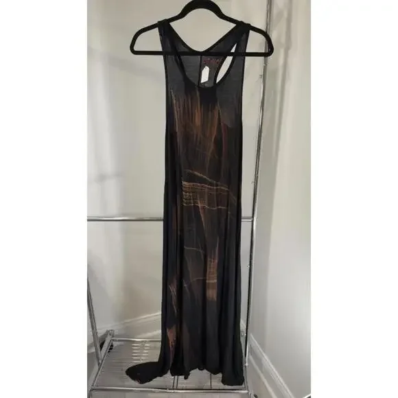 American Twist Maxi Dress - XL - Black with Rust Accents - Picture 1 of 3